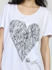 ABIDE TEE - DIAMOND HEART - WHITE