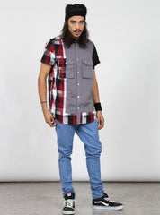 BLOCKED SHIRT - GREY