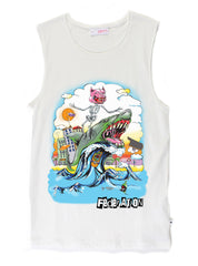 FOLDER TANK - PIG SURFER - WHITE