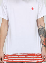 BAND TEE WHITE/RED