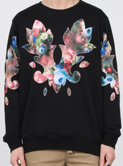 IN BLOOM CREW BLACK/FLORAL