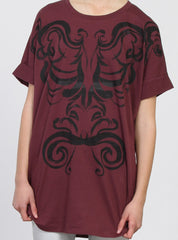OVAL DRESS - RENASSIANCE SKELETON PLUM