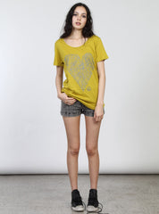 ABIDE TEE - DIAMOND HEART - GOLD