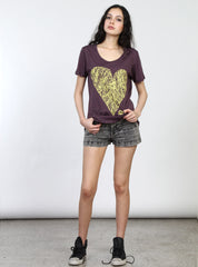 ABIDE TEE - DIAMOND HEART - PURPLE