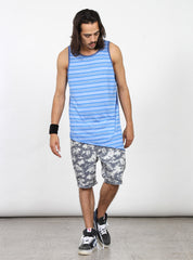 SLANTED SINGLET - BLUE
