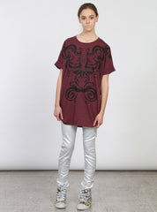 OVAL DRESS - RENASSIANCE SKELETON PLUM