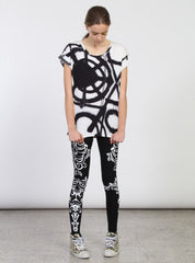 SING TEE BLK/WHT SPRAY