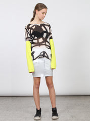 WEEKEND TOP BLK/WHT SPRAY