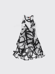 MODEL DRESS BLK/WHT SPRAY