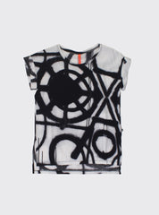 SING TEE BLK/WHT SPRAY