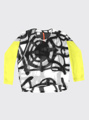 WEEKEND TOP BLK/WHT SPRAY