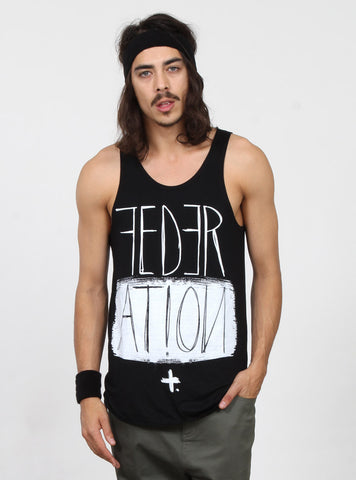 AYE SINGLET - FEDERATION STROKE - BLACK