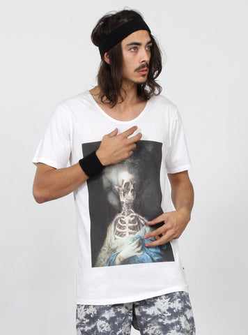 LAZY TEE - LADY SKELETEON - WHITE