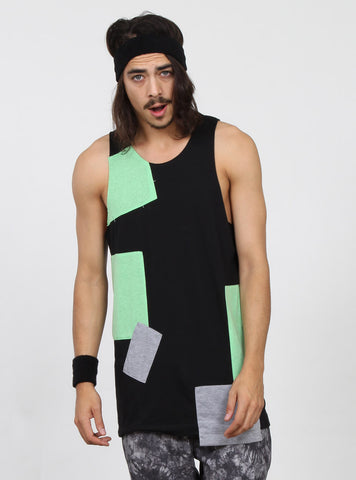 PATCHWORK SINGLET - GREEN