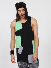 PATCHWORK SINGLET - GREEN