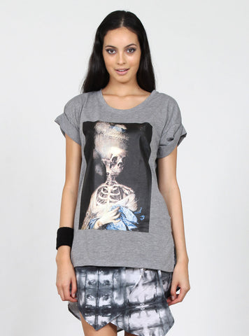 SING TEE - LADY SKELETON - GREY