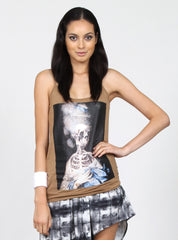 RAINBOW SINGLET - LADY SKELETON - GOLD