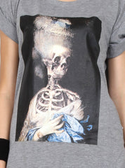 SING TEE - LADY SKELETON - GREY