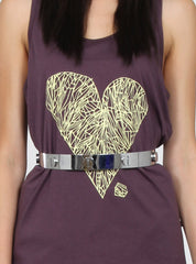 TUESDAY SINGLET - DIAMOND HEART - PURPLE