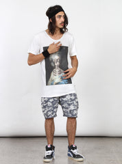 LAZY TEE - LADY SKELETEON - WHITE