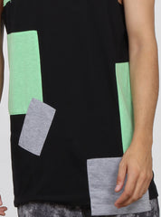 PATCHWORK SINGLET - GREEN