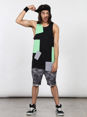 PATCHWORK SINGLET - GREEN